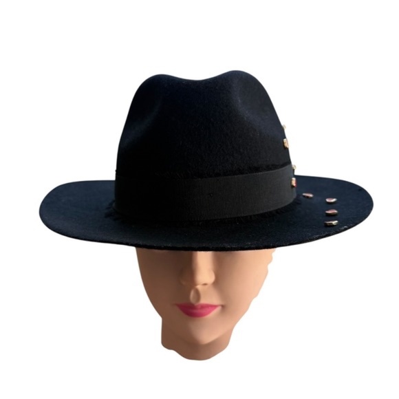 Zadig & Voltaire Fedora Hat Women's Wool Black Size 1 Made in Italy - Picture 5 of 6
